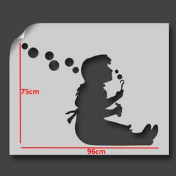 Banksy Girl With Bubbles Wall Stencil Large Urban Art Decor - thumbnail 2