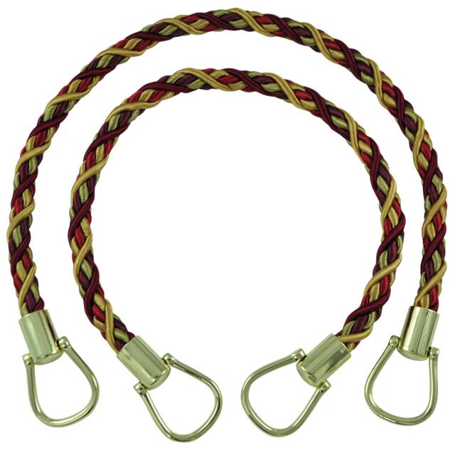 Pair Of Elegant Wine Gold Curtain & Drapery Rope Tiebacks, 18 Inch Long, Approx. 1/2 Thick, Style# Brtbm Color# Autumn Leaves - 5716 - image 1