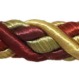 Pair Of Elegant Wine Gold Curtain & Drapery Rope Tiebacks, 18 Inch Long, Approx. 1/2 Thick, Style# Brtbm Color# Autumn Leaves - 5716 - thumbnail 3