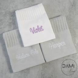 Personalised Cellular Cotton Baby Blanket - thumbnail 2