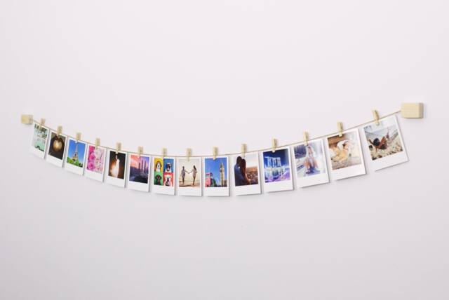 Instant Photo Display, Clothespeg Picture Hanger, Retro Clothespin Wall Decor - image 1