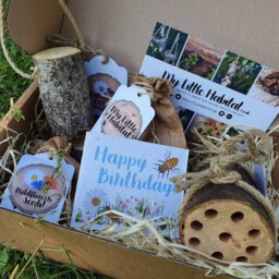 Happy Birthday Birds & The Bees Gift Set With Plantable Card - Eco Friendly Bee Hotel Gardener Wild Flower Seeds Bird Feeder - thumbnail 3