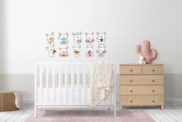 Cute Rabbit Wall Stickers - Nursery Woodland Decal Forest Animals Art For Kids - thumbnail 1