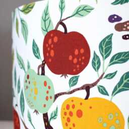 Tree & Flowers Lampshade Scandinavian Fabric, Gold Silver Or White Lining, 30cm To 45cm Diameters, For Lamp Base Ceiling Light Shade - thumbnail 3