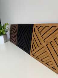 Geometric Wood Wall Art Panels - Modern Boho Decor, Set Of 3