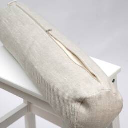 Bolster Pillow, Roll Neck Buckwheat Neck Natural Grey Linen Bolster Bucwheat 5'x20'/13x50cm Pillow - thumbnail 2