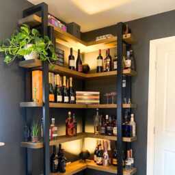 Industrial Rustic Bookcase - Steel Frame, Wood Shelves Sherwood Corner - thumbnail 3