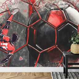 Football Soccer Mural, Boys Room Decor, Peel & Stick Wallpaper - thumbnail 3