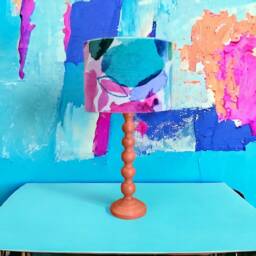 Bluebellgray Wee Archie Velvet Drum Lampshade Abstract Watercolor Pattern - thumbnail 2