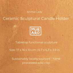 Mythical Ceramic Candle Holder Whimsical Dog Figurine Sculpture - thumbnail 2