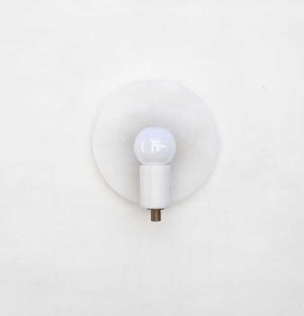 Brass Wall Sconce Light -Wall Light - With Alabaster Shade, Ul Listed, No.0201 - image 1