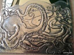 Pewter Octopus Bathroom Mirror