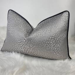 Astar Steel Grey Piped Cushion Cover New Home Sofa & Bed, Luxury Designer Handmade Lumber Rectangular Cover, Design No 13 - thumbnail 4