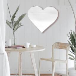 Heart Shaped Mirrors With A White Backing & Hooks, Bespoke Shapes/Sizes Made - thumbnail 2