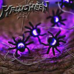 Purple Spider Halloween String Lights - Usb Led Fairy For Haunted House, Party Decor, Autumn, Outdoor & Indoor Use - thumbnail 3