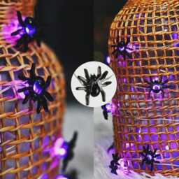 Purple Spider Halloween String Lights - Usb Led Fairy For Haunted House, Party Decor, Autumn, Outdoor & Indoor Use - thumbnail 2