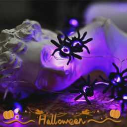 Purple Spider Halloween String Lights - Usb Led Fairy For Haunted House, Party Decor, Autumn, Outdoor & Indoor Use - thumbnail 4