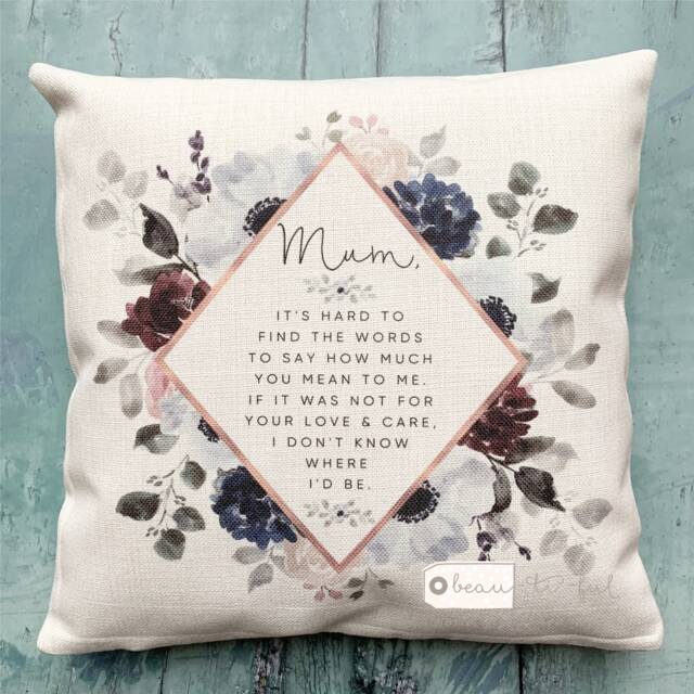 Personalised Quote Floral Botanical Design Home Linen Style Cushion Decor Cover