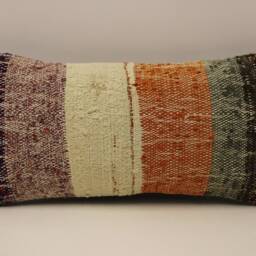 Vintage Turkish Kilim Pillow 10x20 in 25x50 cm Accent Sofa Throw Cushion Cover 4Yef-598 - thumbnail 2