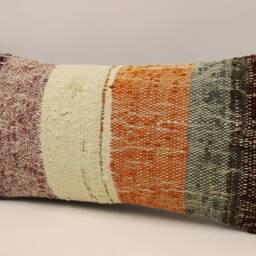 Vintage Turkish Kilim Pillow 10x20 in 25x50 cm Accent Sofa Throw Cushion Cover 4Yef-598 - thumbnail 3