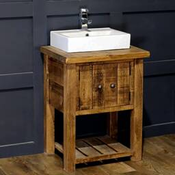 Rustic Solid Wood Vanity Unit - Washstand - thumbnail 3