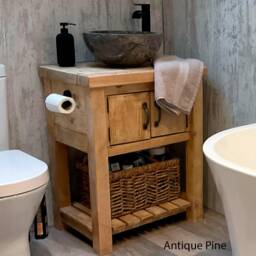 Rustic Solid Wood Vanity Unit - Washstand