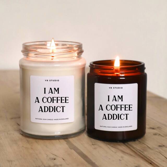 Coffee Gift, Funny Addict Candle Gift For Coffee Lover, Friend, Work Colleague, Boyfriend, Girlfriend, Barista, Coffeeshop Worker - image 1
