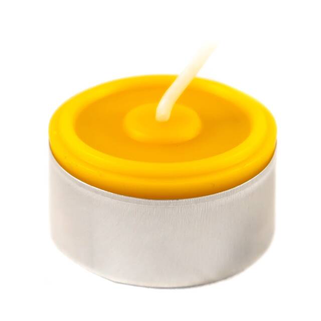 10 Tea Lights Made From 100% Beeswax, Handmade, Golden Yellow Natural Candle -Height 2 cm -Diameter Approx. 4 -Burning Time Hours Per - image 1