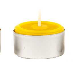 10 Tea Lights Made From 100% Beeswax, Handmade, Golden Yellow Natural Candle -Height 2 cm -Diameter Approx. 4 -Burning Time Hours Per - thumbnail 2