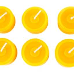 10 Tea Lights Made From 100% Beeswax, Handmade, Golden Yellow Natural Candle -Height 2 cm -Diameter Approx. 4 -Burning Time Hours Per - thumbnail 3