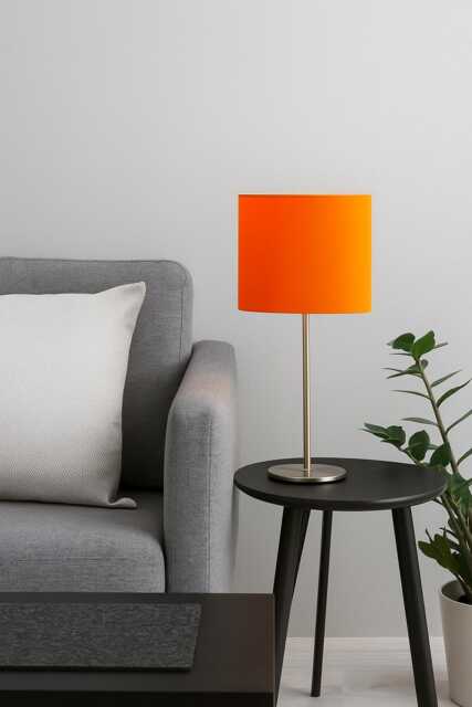 Hand Made Tangerine Orange Oval Lampshade - image 1