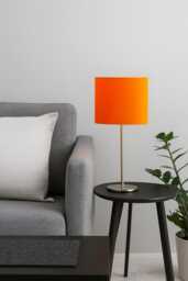 Hand Made Tangerine Orange Oval Lampshade