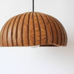Farmhouse Wood Pendant Light For Kitchen Island Wooden Lamp Shade - thumbnail 4