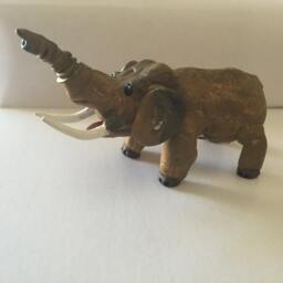 One Of A Kind Miniature Sculpture An Elephant Hand Crafted From Natural River Stones, Painted, Signed By Colombian Born Artist G. Negret