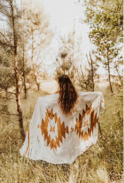 Mexican Blanket - Native Inspired Rug Hand Dyed Blanket Rustic Cotton Mexican Traditional High Quality Artisanal Handmade - image 1