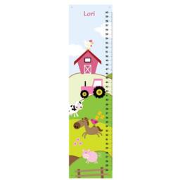 Girls Farm Animal Children Bedroom Nursery Growth Chart Wall Art - thumbnail 2