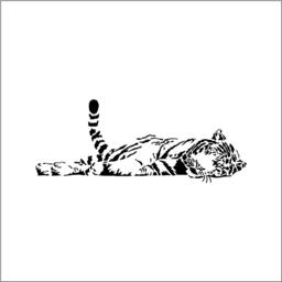 Sleeping Tiger Wall Decal, Vinyl, Sticker, Zoo, Safari - Available in Different Sizes & Colors - thumbnail 2