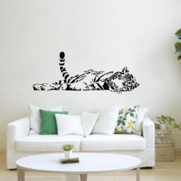 Sleeping Tiger Wall Decal, Vinyl, Sticker, Zoo, Safari - Available in Different Sizes & Colors - thumbnail 1