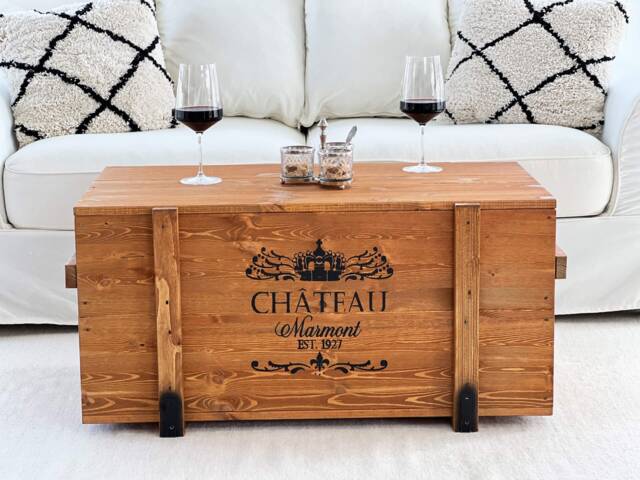 Coffee Table Chest Wooden Box Vintage Shabby Chic - image 1