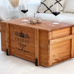Coffee Table Chest Wooden Box Vintage Shabby Chic - thumbnail 3