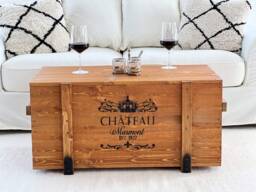 Coffee Table Chest Wooden Box Vintage Shabby Chic - thumbnail 1