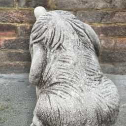 Concrete Baby Elephant Sculpture Garden Stone Animal Decor Cement Wild Figure Outdoor Handmade Ornament Yard Art - thumbnail 4