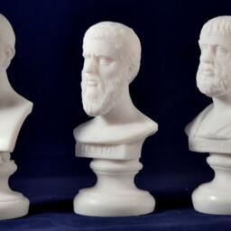 Marble Cast Bust Set Socrates, Plato, Aristotle - Greek Philosophers - thumbnail 3