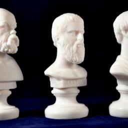 Marble Cast Bust Set Socrates, Plato, Aristotle - Greek Philosophers - thumbnail 2