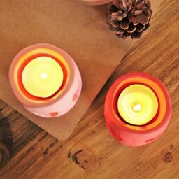 Skull Heart Eyes Candle Holder - Tealight Gift Valentines Decoration - thumbnail 3