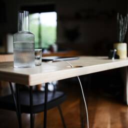 Birch Plywood Desk Scandinavian Minimalist Style, Hairpin Legs - thumbnail 3
