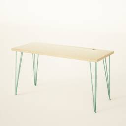 Birch Plywood Desk Scandinavian Minimalist Style, Hairpin Legs - thumbnail 1