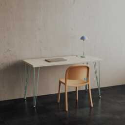 Birch Plywood Desk Scandinavian Minimalist Style, Hairpin Legs - thumbnail 2