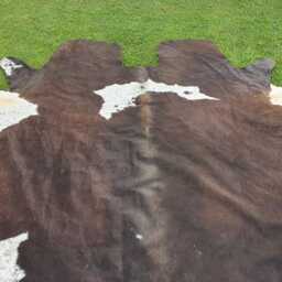 Brown & White Genuine Cowhide Rug-Large Rug-Brazilian Area Rug-Cowhide Rug-Tricolor Brindle Cow Rug-Exclusive Skin Rug - thumbnail 2