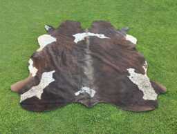 Brown & White Genuine Cowhide Rug-Large Rug-Brazilian Area Rug-Cowhide Rug-Tricolor Brindle Cow Rug-Exclusive Skin Rug - thumbnail 1